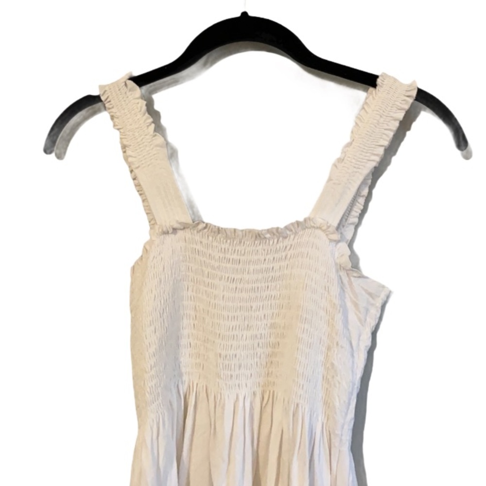 Fab Rik White Stretch Flowy Crop Ruched Tank - Picture 3 of 11